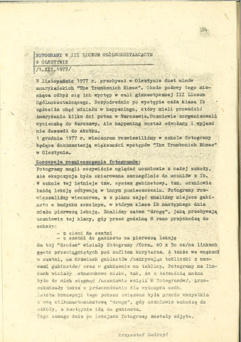Fotogramy w III Liceum Ogólnokształcącym w Olsztynie