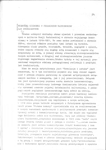 Niektóre kierunki w pedagogice radzieckiej