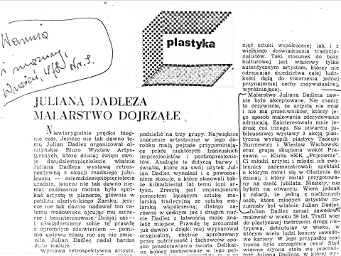 Juliana Dadleza malarstwo dojrzałe