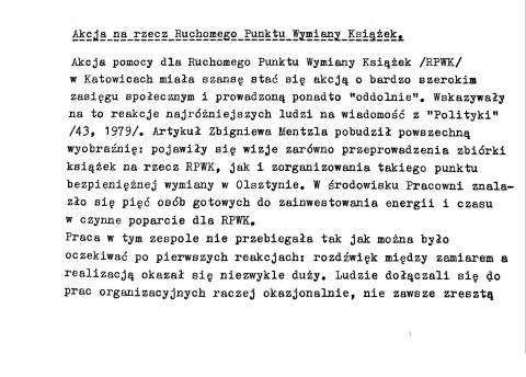Akcja na rzecz Ruchomego Punktu Wymiany Książek