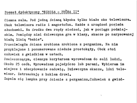 Poemat dydaktyczny "Szkoła - Próba II"