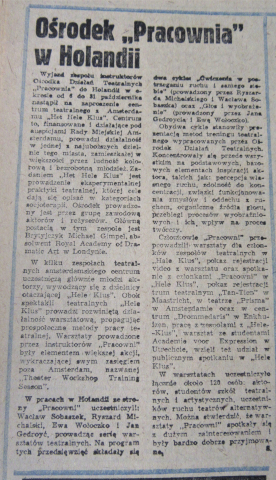 Ośrodek "Pracownia" w Holandii