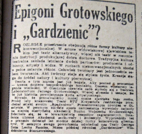 Epigoni Grotowskiego i Gardzienic?