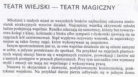 Teatr wiejski - teatr magiczny