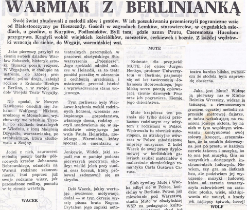 Warmiak z Berlinianką. Tyrolczyk z Warszawianką