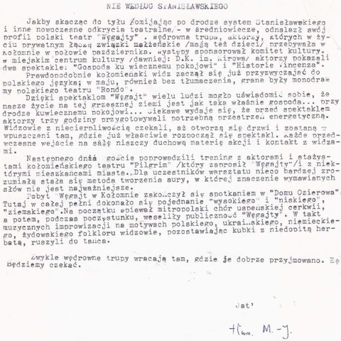 Nie według Stanisławskiego