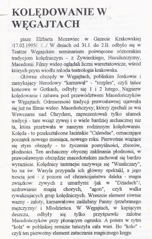 Kolędowanie w Węgajtach