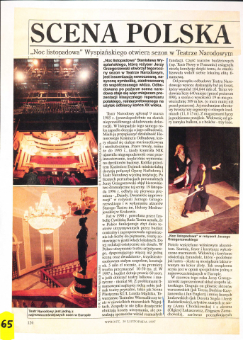 Scena Polska. "Noc Listopadowa" Wyspiańskiego otwiera sezon w Teatrze Narodowym