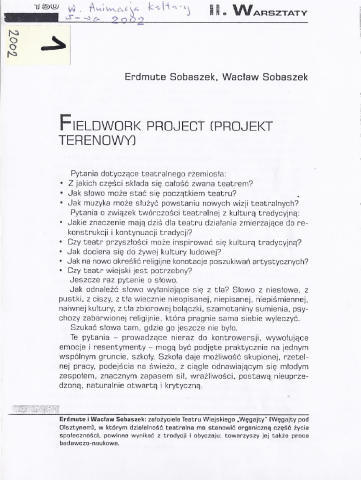 Fieldwork Project (Projekt Terenowy)