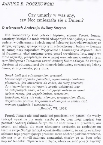 Czy umarły w was sny, czy Noc zmieszała się z Dniem?