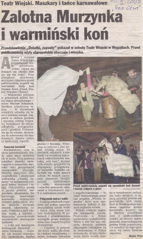 Zalotna Murzynka i warmiński koń