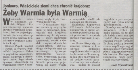 Żeby Warmia była Warmią