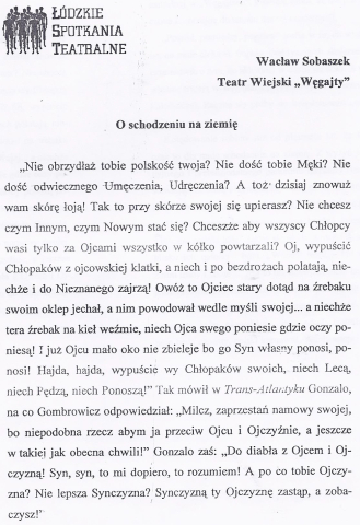 O schodzeniu na ziemię
