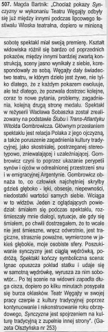 Chociaż pokazy Synczyzny...