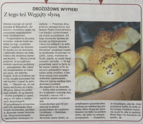 Drożdżowe wypieki. Z tego też Węgajty słyną
