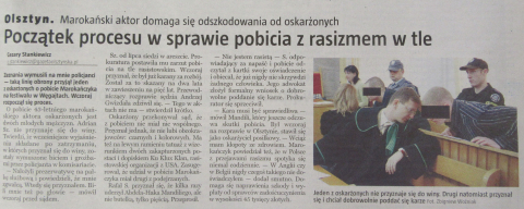 Początek procesu w sprawie pobicia z rasizmem w tle