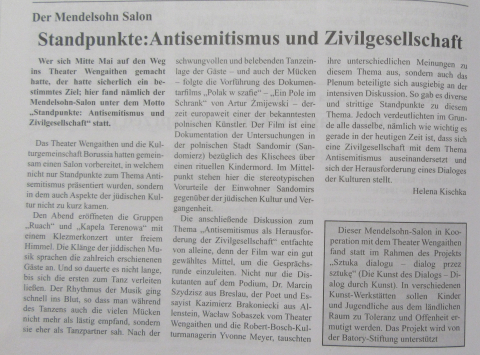 Standpunkte: Antisemitismus und Zivilgesellschaft: der Mendelsohn Salon