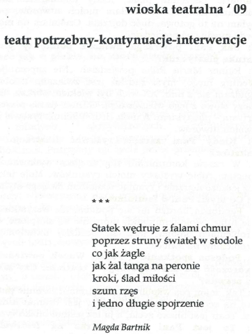 Gazetka Festiwalu "Wioska Teatralna". Gazeta środka