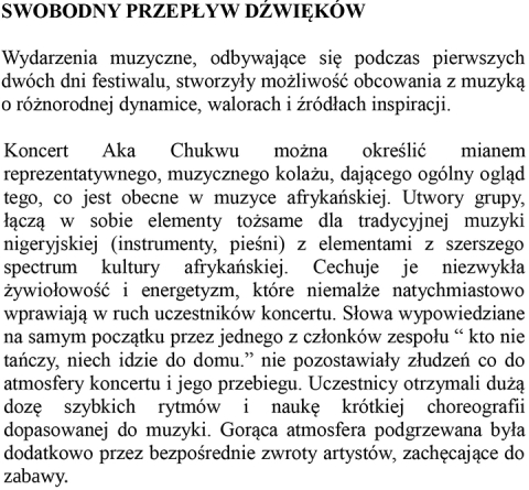 Swobodny przepływ dźwięków