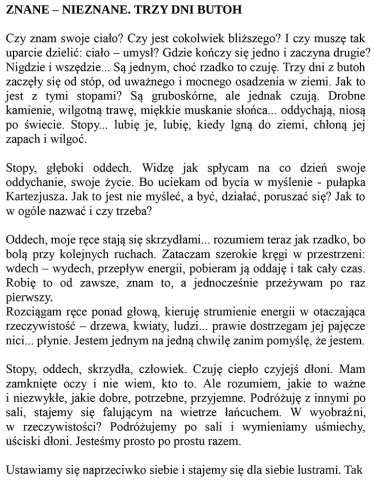 Znane - nieznane. Trzy dni butoh