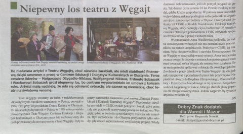 Niepewny los artystów z Węgajt