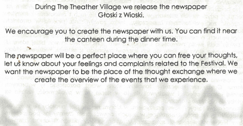 During The Theatre Village...