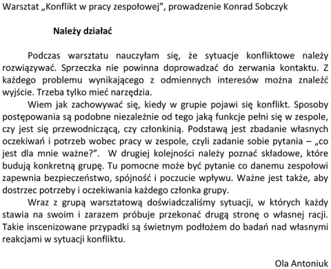 Należy działać