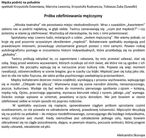 Próba zdefiniowania mężczyzny