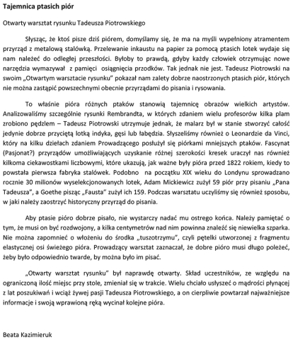Tajemnica ptasich piór