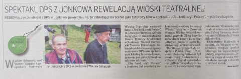 Spektakl DPS z Jonkowa rewelacją Wioski Teatralnej
