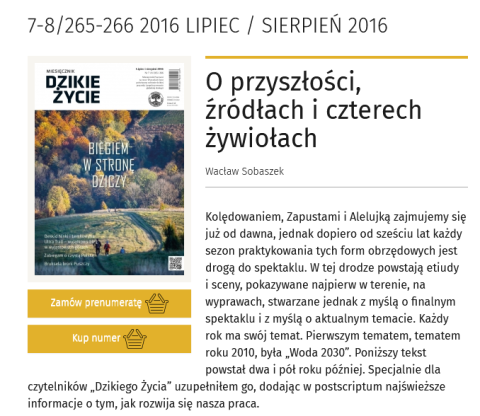 O przyszłości, źródłach i czterech żywiołach