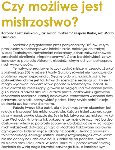 Czy możliwe jest mistrzostwo?