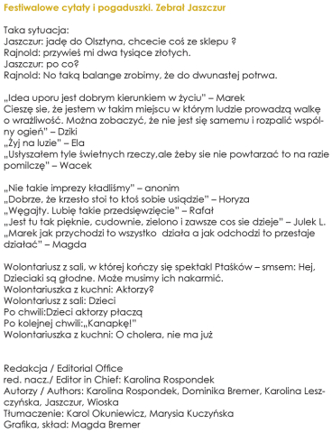 Festiwalowe cytaty i pogaduszki