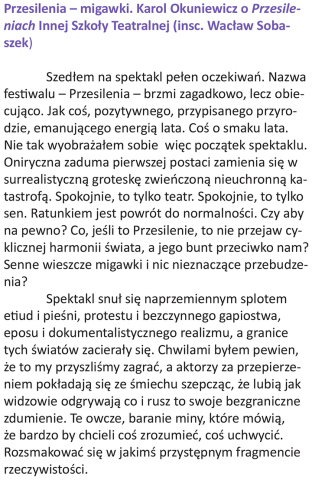 Przesilenia - migawki