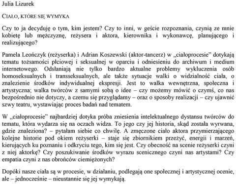 Ciało, które się wymyka