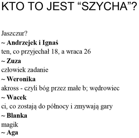 Kto to jest "szycha"?