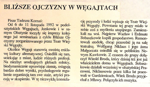 Bliższe Ojczyzny w Węgajtach