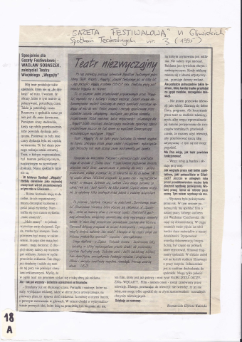 Specjalnie dla Gazety Festiwalowej Wacław Sobaszek założyciel Teatru Wiejskiego Węgajty