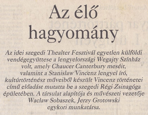 Az elo hagyomany