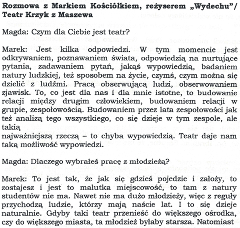 Rozmowa z Markiem Kościółkiem, reżyserem "Wydechu"