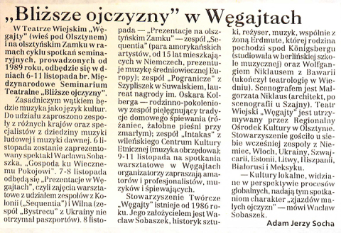 "Bliższe ojczyzny" w Węgajtach