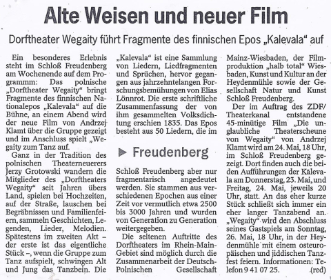 Alte Weisen und Neuer Film