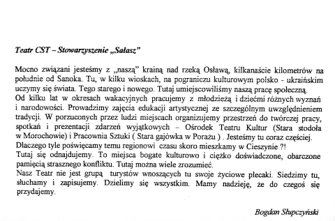 Teatr CST - Stowarzyszenie "Sałasz"
