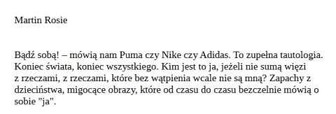 Bądź sobą!