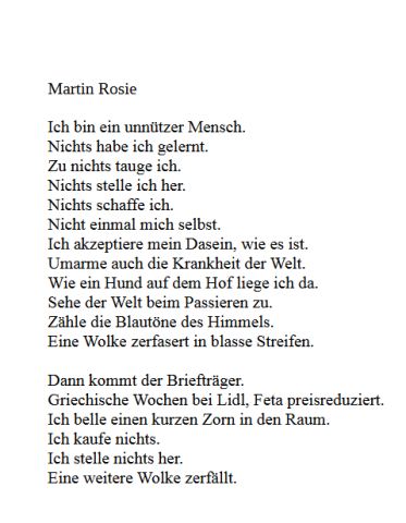Ich bin ein unnützer Mensch
