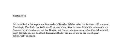 Sei du selbst!