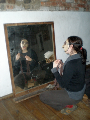 Working on masks during the carnival workshops