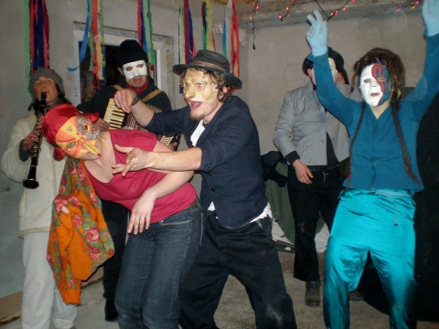 Show "Shrovetide, carnival" 2008 at the fire station in Węgajty