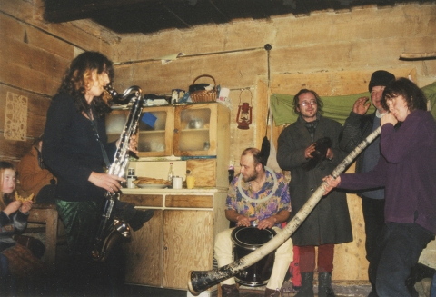 Music-making with members of the Nowica 9 ensemble