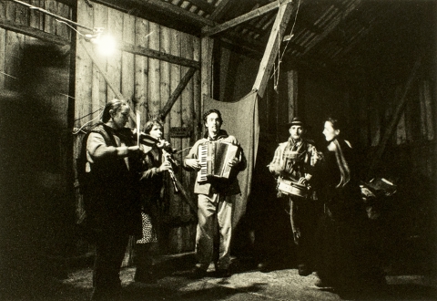 Music-making in the barn
